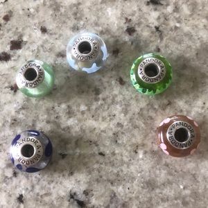 Pandora Murano glass charm beads.